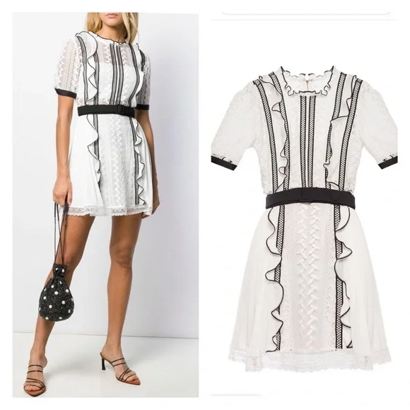 chinese dress ladies Self-Portrait Payne Lace Cut-out Mini Dress – Runway Catalog main image 0